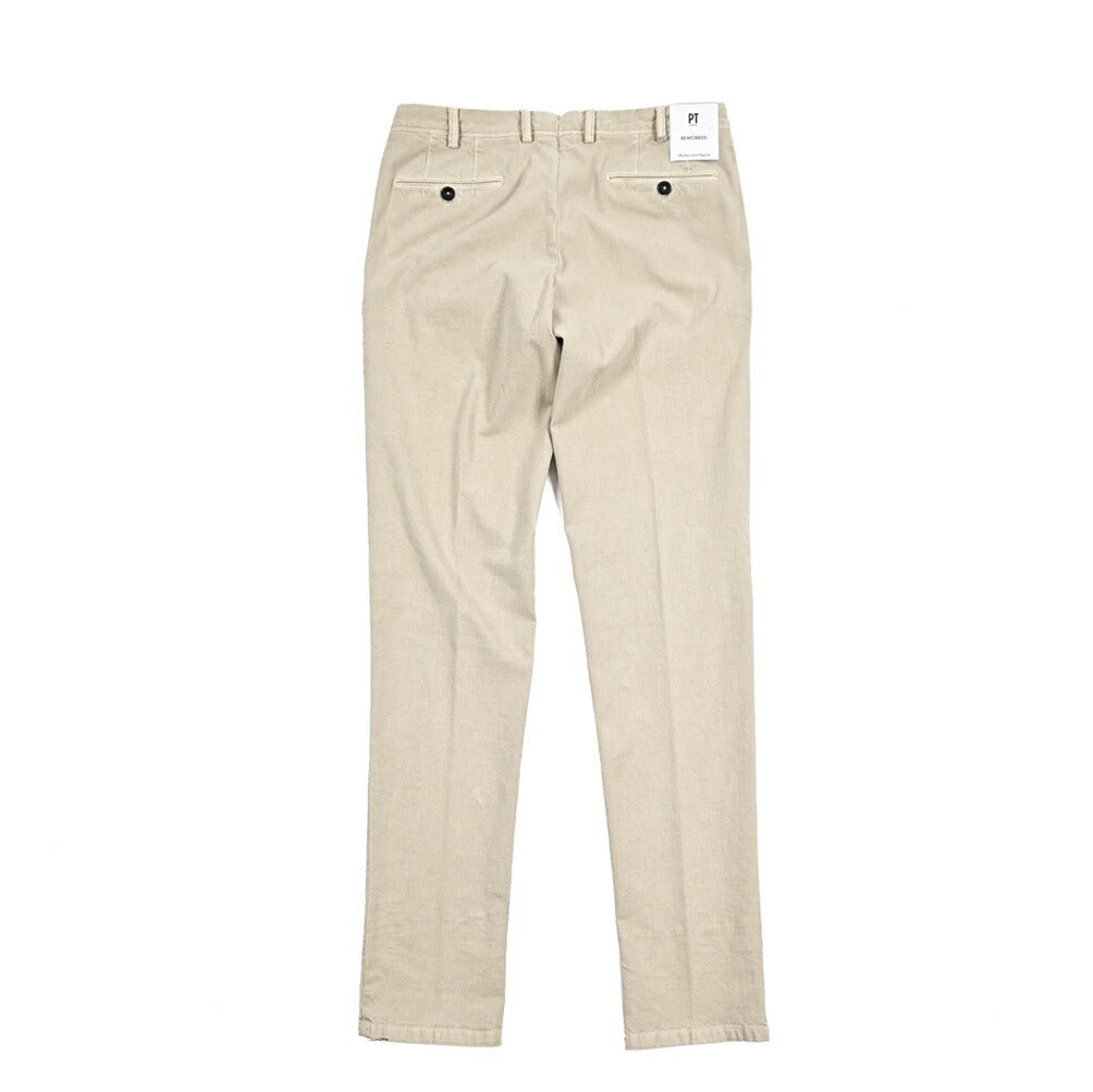 26SS PT TORINO ReWorked "E - SLIM FIT" ストレッチコットン ノータックスリムパンツ ベージュ 44 | GUARDAROBA MILANO OFFICIAL STORE