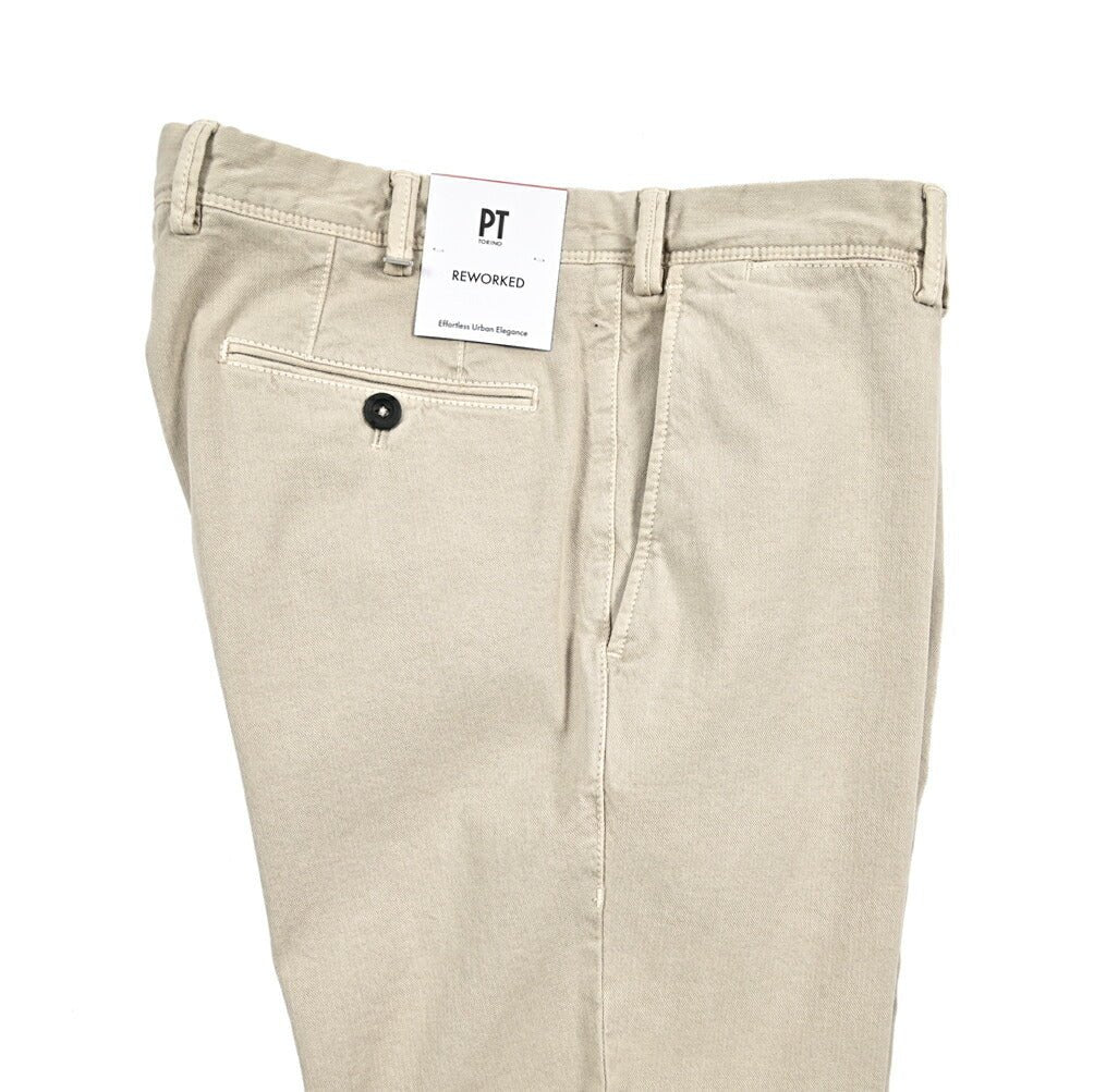 26SS PT TORINO ReWorked "E - SLIM FIT" ストレッチコットン ノータックスリムパンツ ベージュ 44 | GUARDAROBA MILANO OFFICIAL STORE