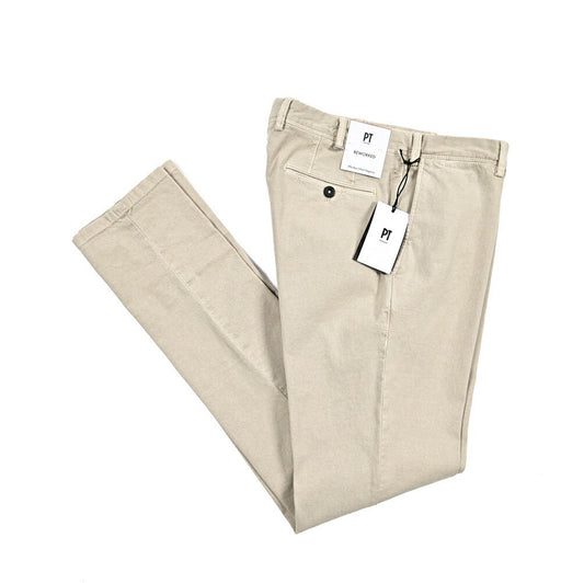 26SS PT TORINO ReWorked "E - SLIM FIT" ストレッチコットン ノータックスリムパンツ ベージュ 44 | GUARDAROBA MILANO OFFICIAL STORE