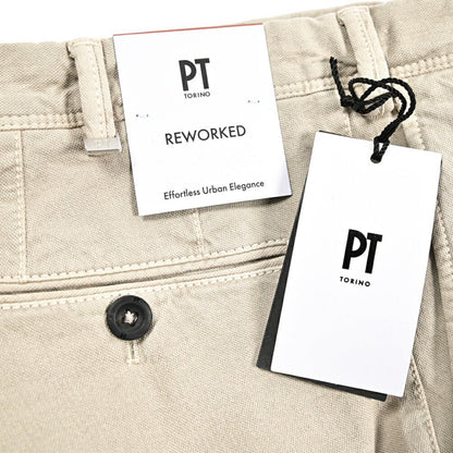 26SS PT TORINO ReWorked "E - SLIM FIT" ストレッチコットン ノータックスリムパンツ ベージュ 44 | GUARDAROBA MILANO OFFICIAL STORE