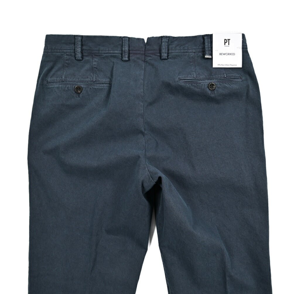 26SS PT TORINO ReWorked "E - SLIM FIT" ストレッチコットン ノータックスリムパンツ ネイビー 46 | GUARDAROBA MILANO OFFICIAL STORE