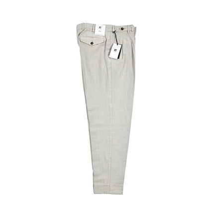 26SS PT TORINO STYLE "CARROT FIT" リヨセル混リネン ツータックスラックス ライトグレー 44 | GUARDAROBA MILANO OFFICIAL STORE