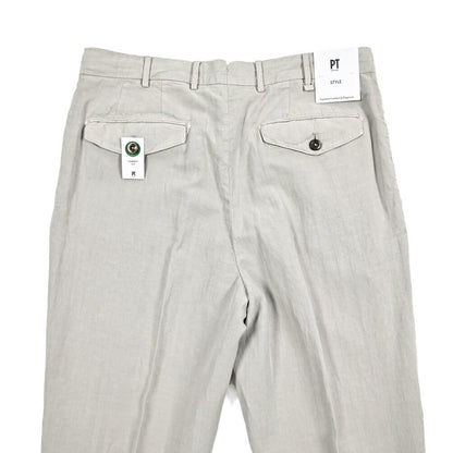 26SS PT TORINO STYLE "CARROT FIT" リヨセル混リネン ツータックスラックス ライトグレー 44 | GUARDAROBA MILANO OFFICIAL STORE