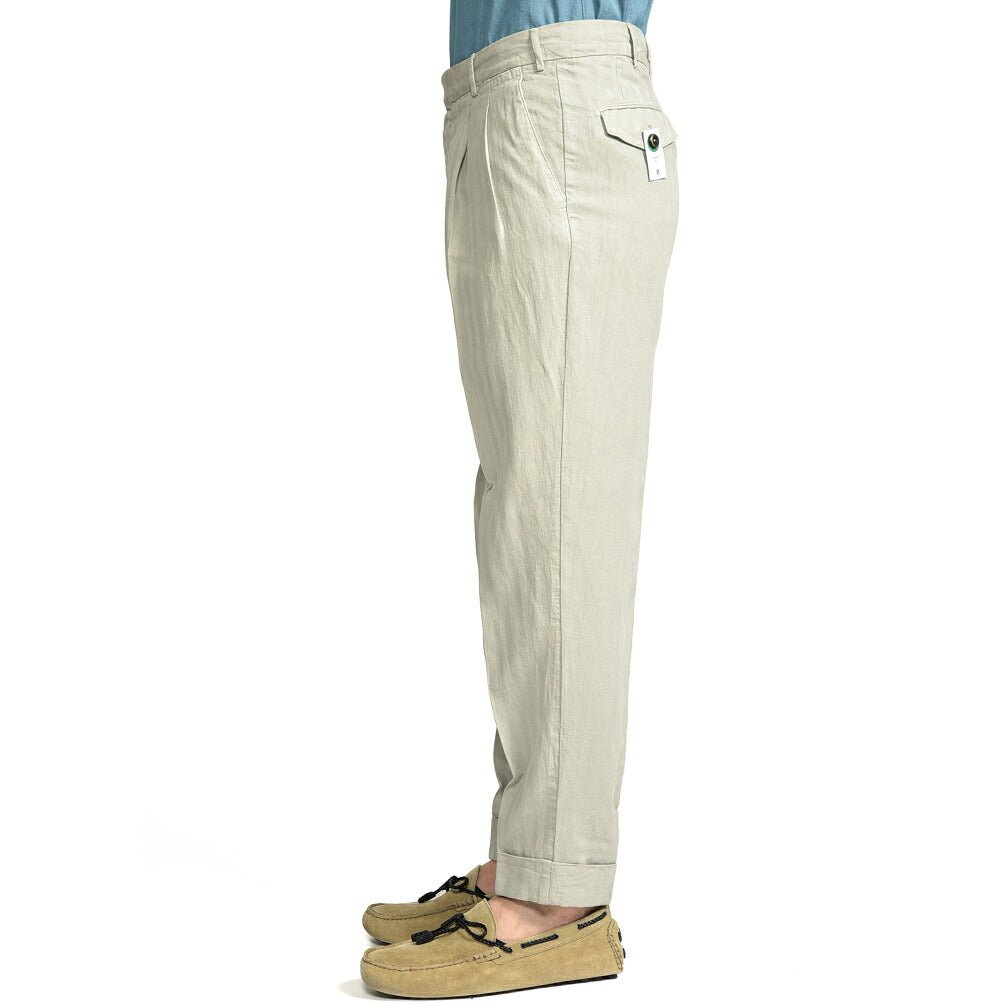 PT TORINO STYLE CARROT FIT リヨセル混リネン ツータックスラックス