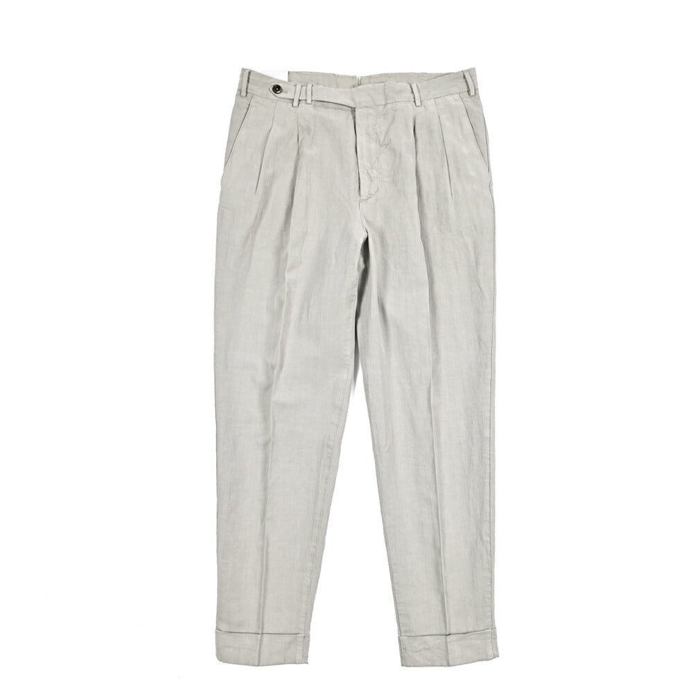 PT TORINO STYLE CARROT FIT リヨセル混リネン ツータックスラックス