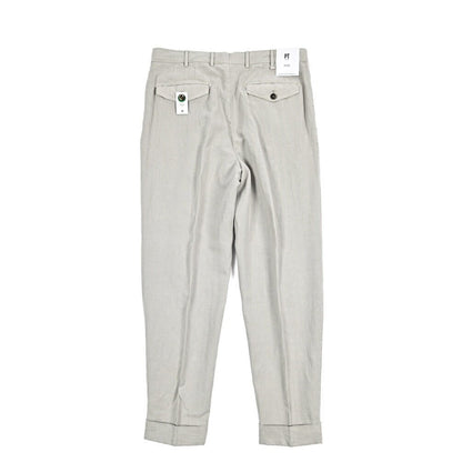 26SS PT TORINO STYLE "CARROT FIT" リヨセル混リネン ツータックスラックス ライトグレー 44 | GUARDAROBA MILANO OFFICIAL STORE
