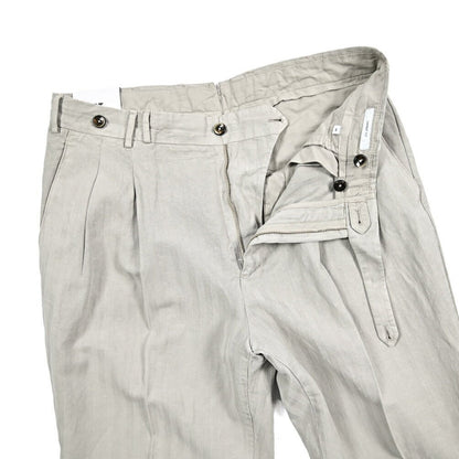 26SS PT TORINO STYLE "CARROT FIT" リヨセル混リネン ツータックスラックス ライトグレー 44 | GUARDAROBA MILANO OFFICIAL STORE