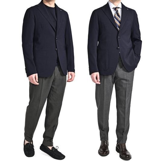 26SS TAGLIATORE "MONTECARLO" シアサッカーウール 2Bシングルテーラードジャケット｜436078-44｜GUARDAROBA MILANO OFFICIAL STORE