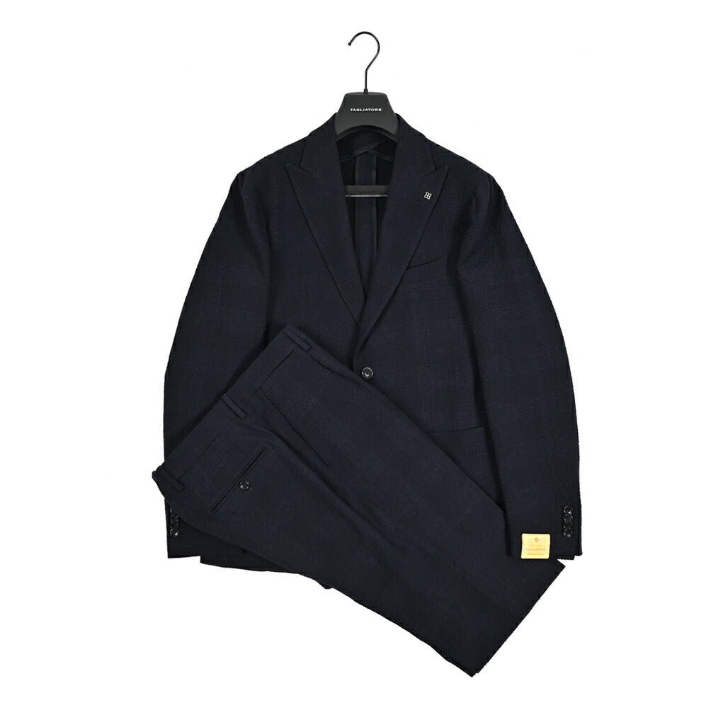 26SS TAGLIATORE "MONTECARLO" シアサッカーウール 2Bシングルテーラードスーツ｜436090-44｜GUARDAROBA MILANO OFFICIAL STORE