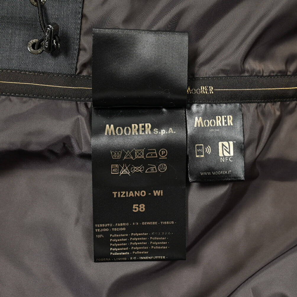 SALE｜MOORER TIZIANO-WI ポリエステル100% ECO-TEC中綿入りセミダブルブレストスタンドカラーコート / ACQUA PROOF(防水)