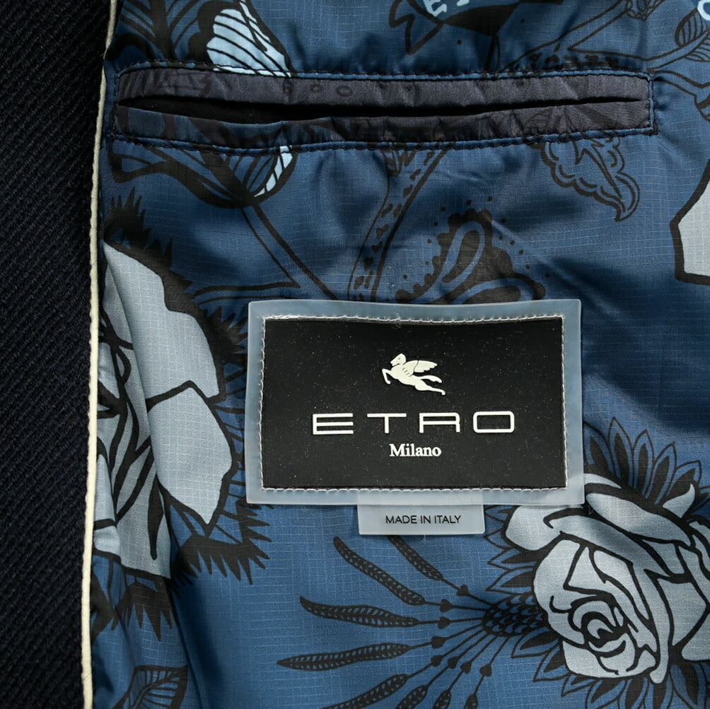 ETRO ヴァージンウール100％ 着脱可能フード付き中綿Pコート