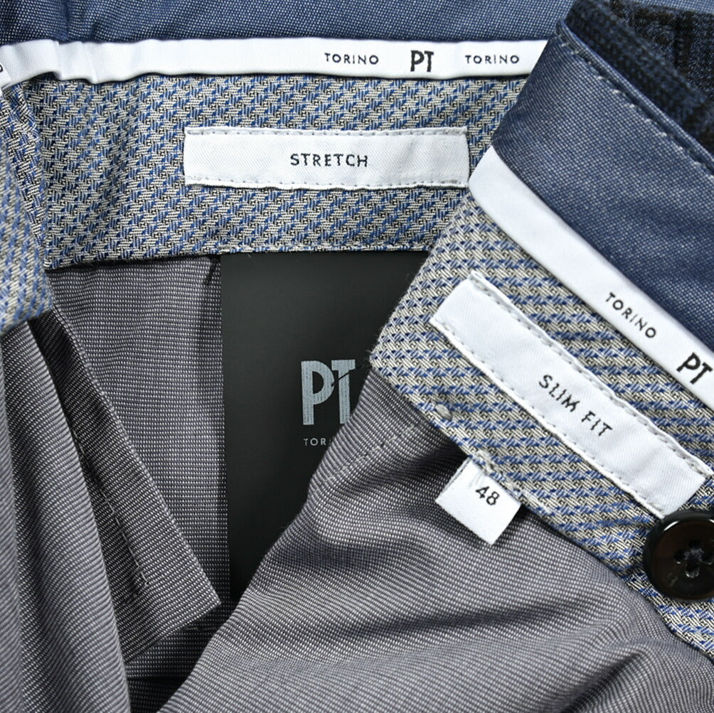 SALE｜PT TORINO SLIM FIT ストレッチウール ノータックスラックス / PT01