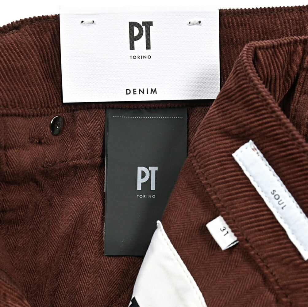 SALE｜PT TORINO DENIM SOUL(SLIM FIT) ストレッチコットン 細畝コーデュロイ5ポケットパンツ / PT05