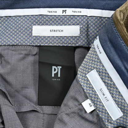 SALE｜PT TORINO SLIM FIT ストレッチコットン 細畝コーデュロイノータックスラックス / PT01