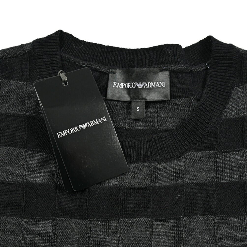 EMPORIO ARMANI ヴァージンウール100% クルーネックハイゲージニットセーター