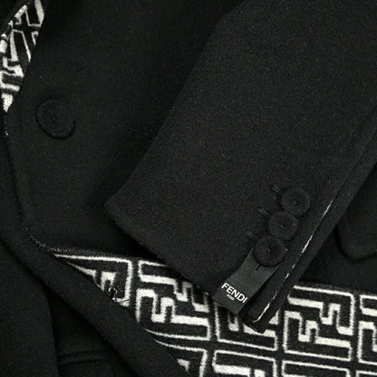 FENDI ウールシルク ダブルチェスターコート(モノグラム)