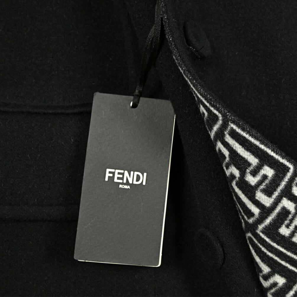 FENDI ウールシルク ダブルチェスターコート(モノグラム)