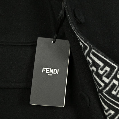 FENDI ウールシルク ダブルチェスターコート(モノグラム)