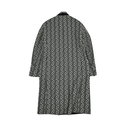 FENDI ウールシルク ダブルチェスターコート(モノグラム)