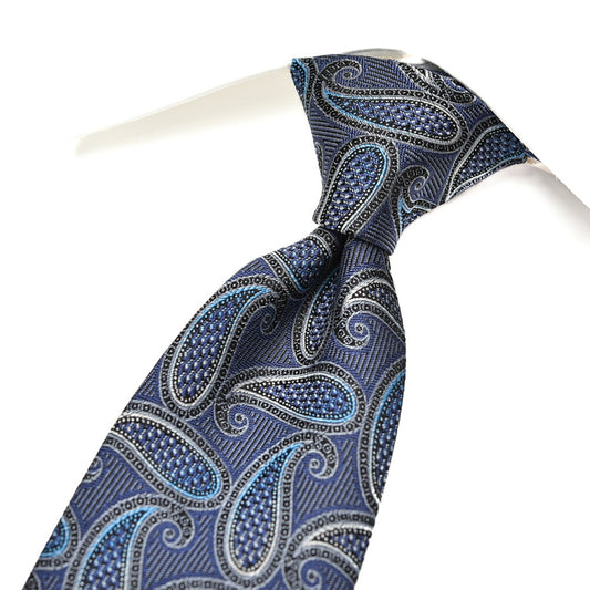 ETRO シルク100% ペイズリー柄ネクタイ