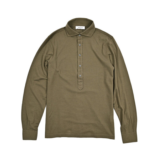 SALE｜GRAN SASSO コットン100% 長袖鹿の子ポロシャツ