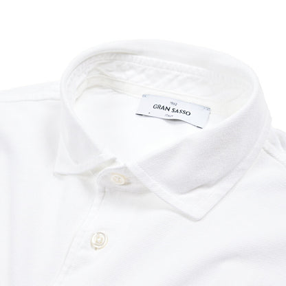 SALE｜GRAN SASSO コットン100% 長袖鹿の子ポロシャツ