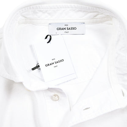 SALE｜GRAN SASSO コットン100% 長袖鹿の子ポロシャツ