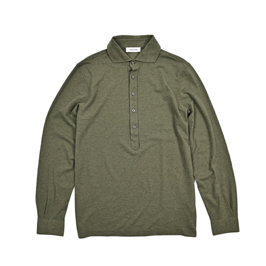 SALE｜GRAN SASSO コットン100% 長袖ジャージーポロシャツ
