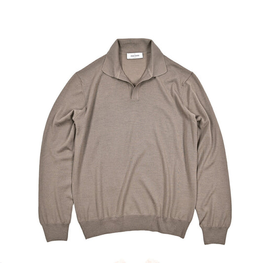 SALE｜GRAN SASSO ヴァージンウール100% 長袖スキッパーポロ