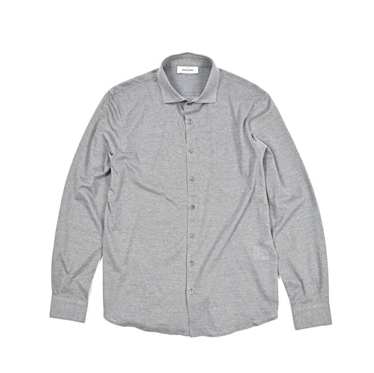 SALE｜GRAN SASSO コットン100%  長袖鹿の子ニットシャツ