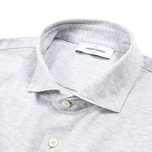 SALE｜GRAN SASSO コットン100% 長袖鹿の子ポロシャツ