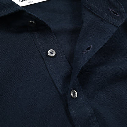 SALE｜GRAN SASSO コットン100% 長袖ジャージーポロシャツ