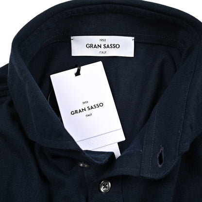 SALE｜GRAN SASSO コットン100% 長袖ジャージーポロシャツ
