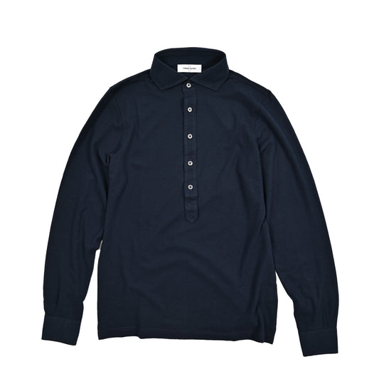 SALE｜GRAN SASSO コットン100% 長袖ジャージーポロシャツ