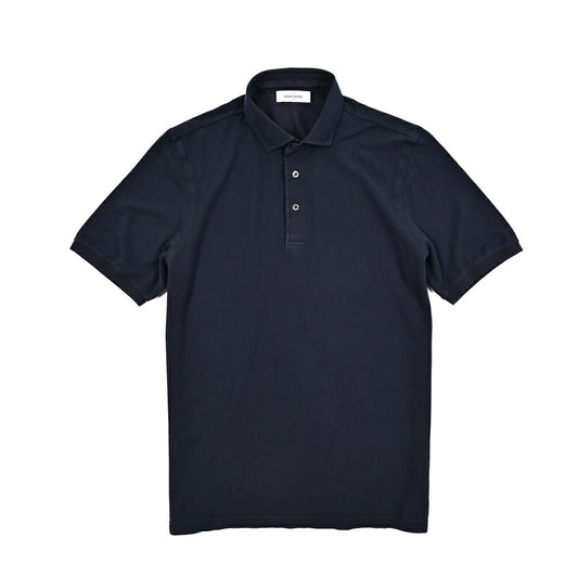 GRAN SASSO コットン100% 鹿の子ポロシャツ (製品染め)