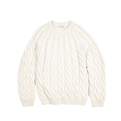 PT TORINO カシミヤ100% ケーブル編みクルーネックニットセーター