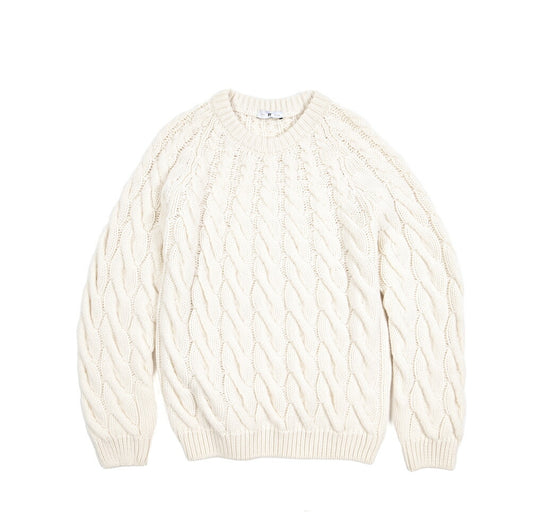 PT TORINO カシミヤ100% ケーブル編みクルーネックニットセーター