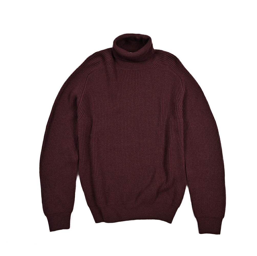 PT TORINO カシミヤ混ウール リブ編みタートルネックニットセーター