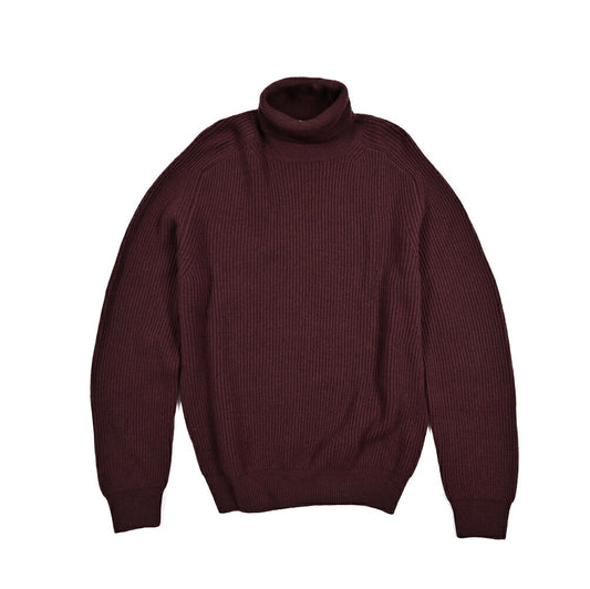 PT TORINO カシミヤ混ウール リブ編みタートルネックニットセーター