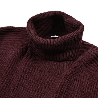 PT TORINO カシミヤ混ウール リブ編みタートルネックニットセーター