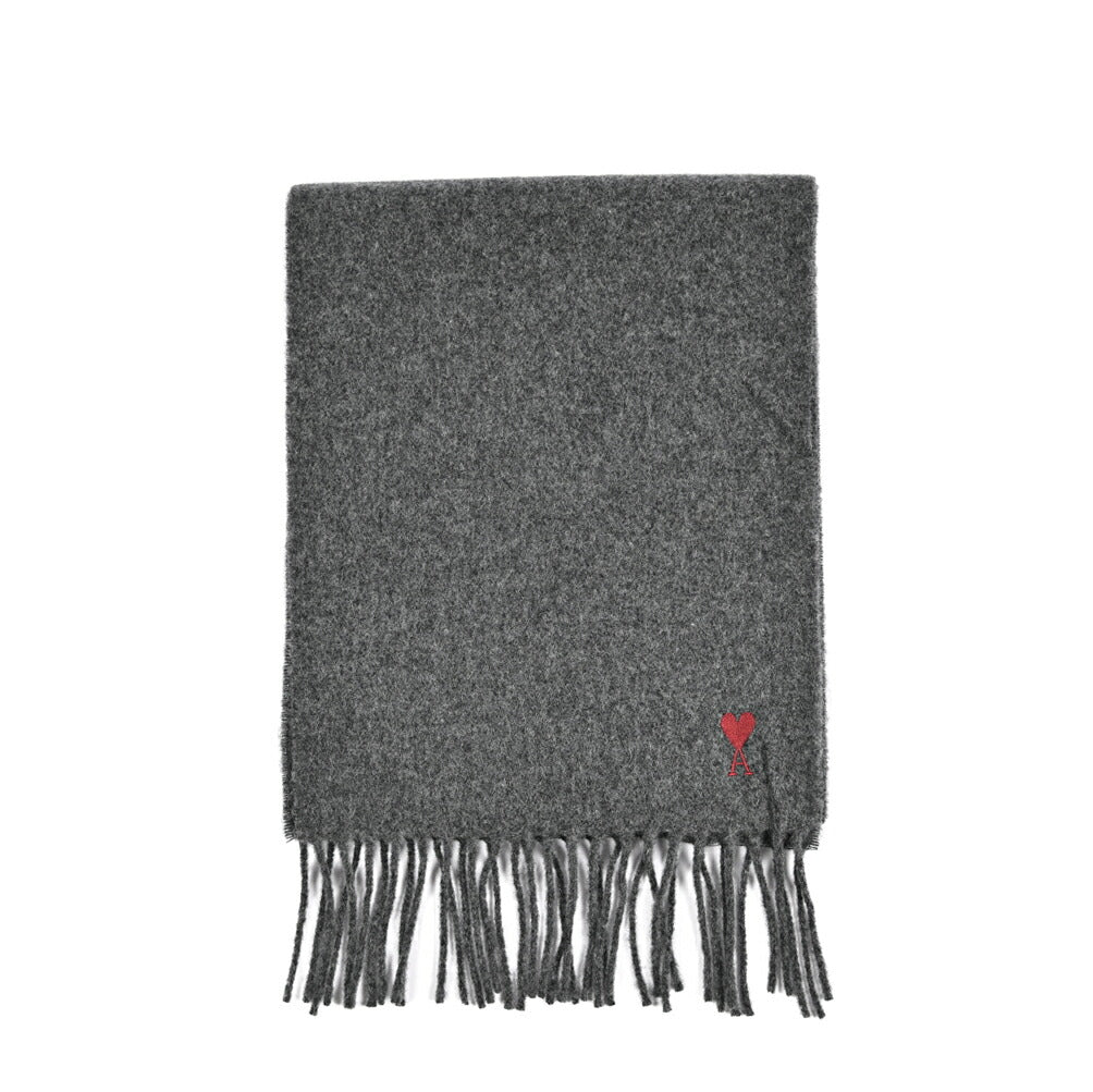 25-26AW AMI PARIS ウール100% ワンポイントロゴマフラー
