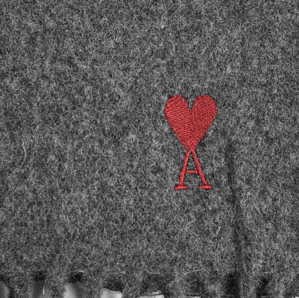 25-26AW AMI PARIS ウール100% ワンポイントロゴマフラー