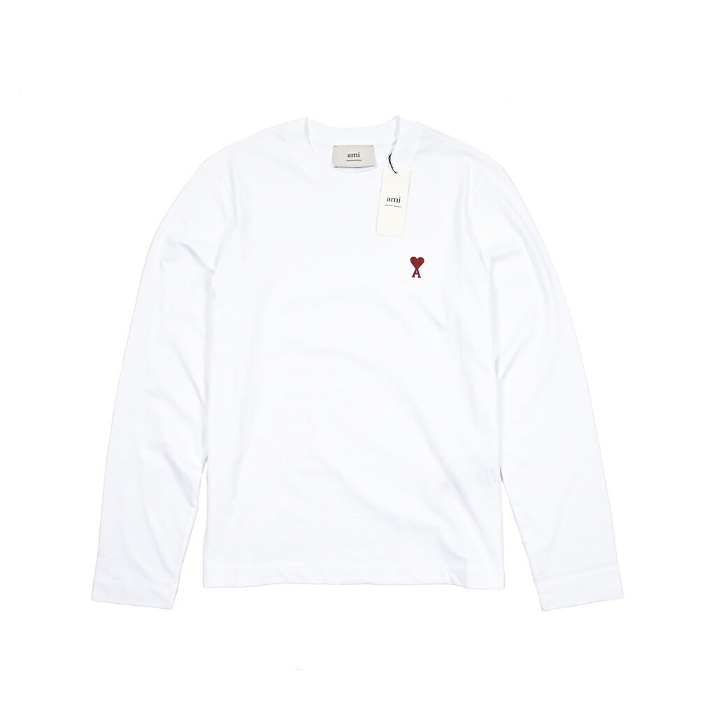 25-26AW AMI PARIS コットン100% ワンポイントロゴ長袖 Tシャツ