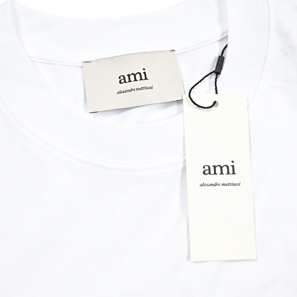 25-26AW AMI PARIS コットン100% ワンポイントロゴ長袖 Tシャツ