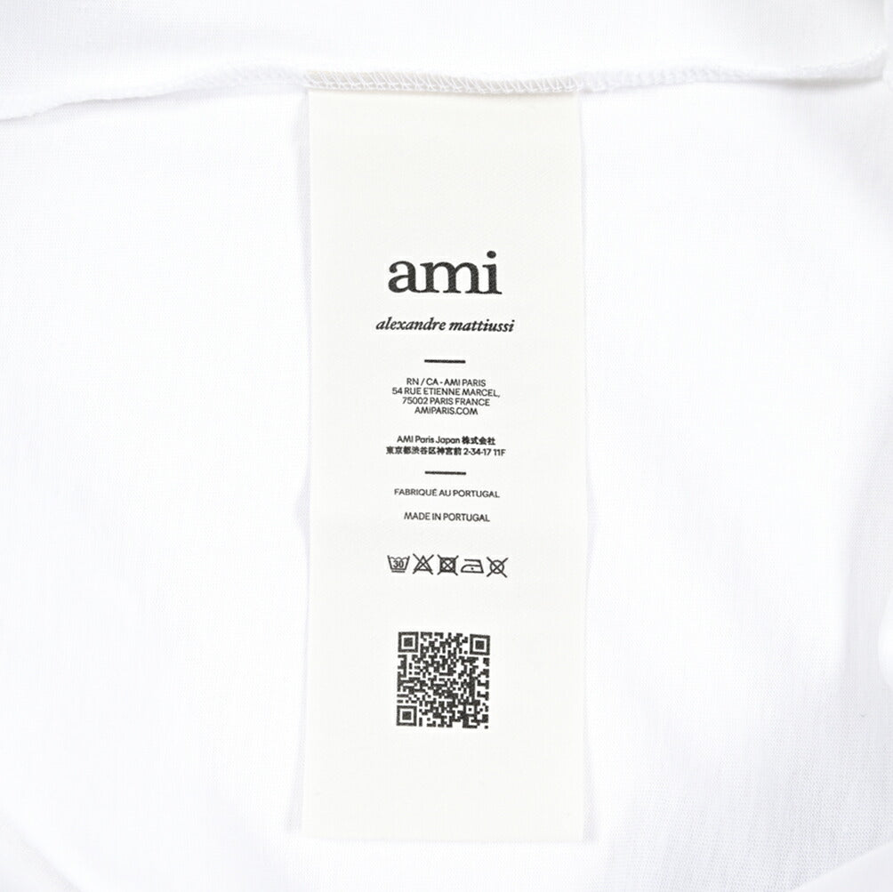 25-26AW AMI PARIS コットン100% ワンポイントロゴ長袖 Tシャツ