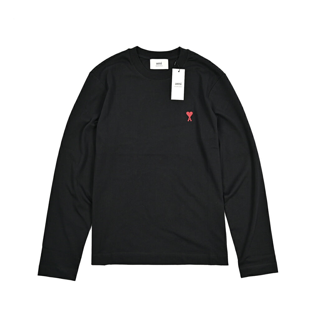 25-26AW AMI PARIS コットン100% ワンポイントロゴ長袖 Tシャツ