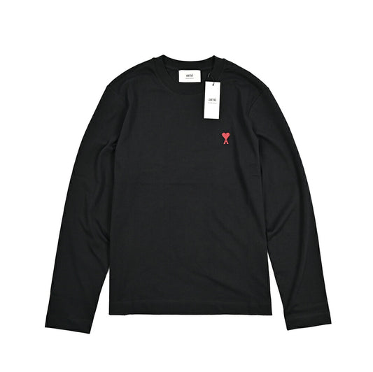 25-26AW AMI PARIS コットン100% ワンポイントロゴ長袖 Tシャツ