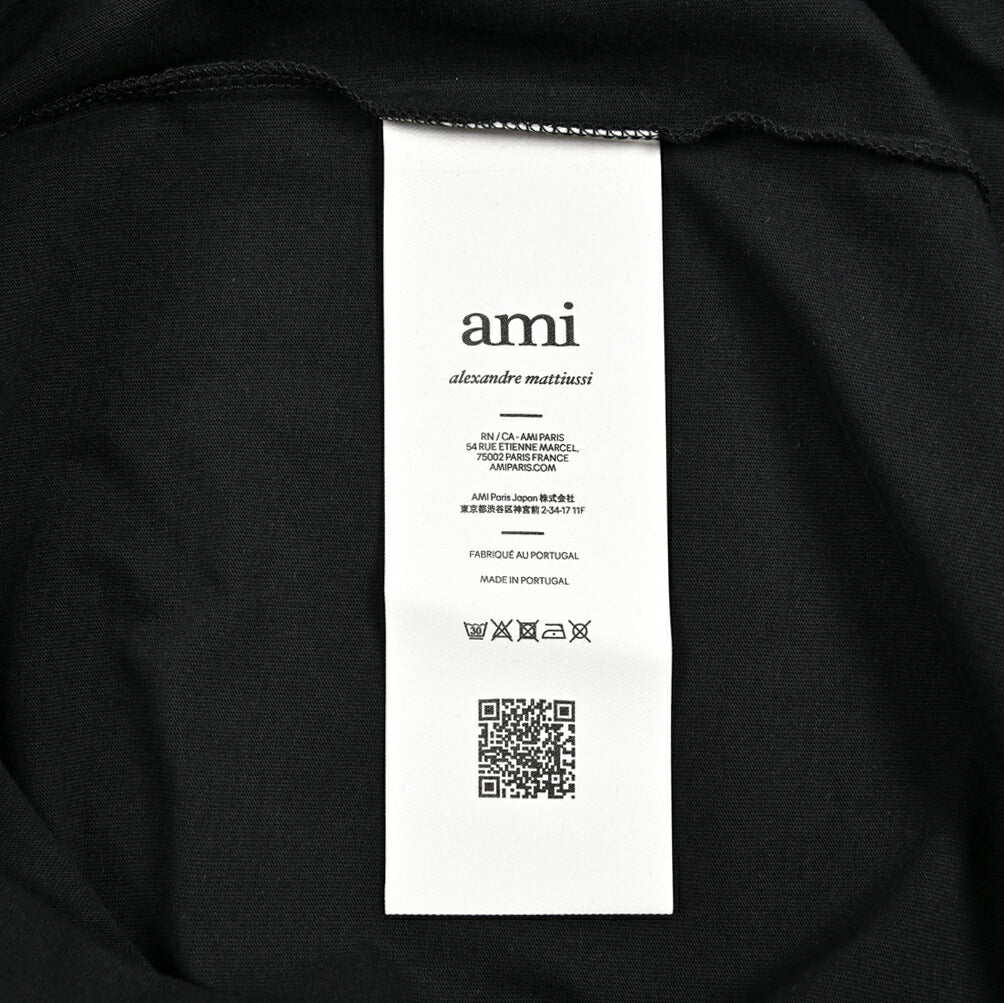 25-26AW AMI PARIS コットン100% ワンポイントロゴ長袖 Tシャツ