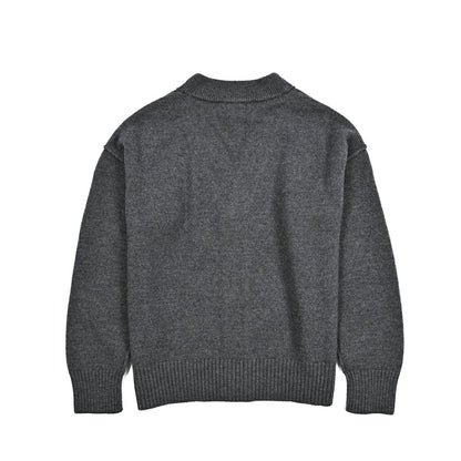 25-26AW AMI PARIS ヴァージンウール100% ワンポイントロゴニットカーディガン