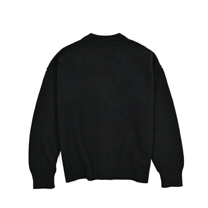 25-26AW AMI PARIS ヴァージンウール100% ワンポイントロゴニットカーディガン